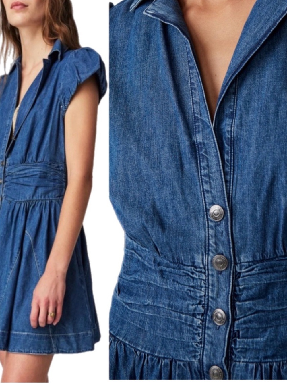 Free People Chester Denim Mini Dress Size Medium
